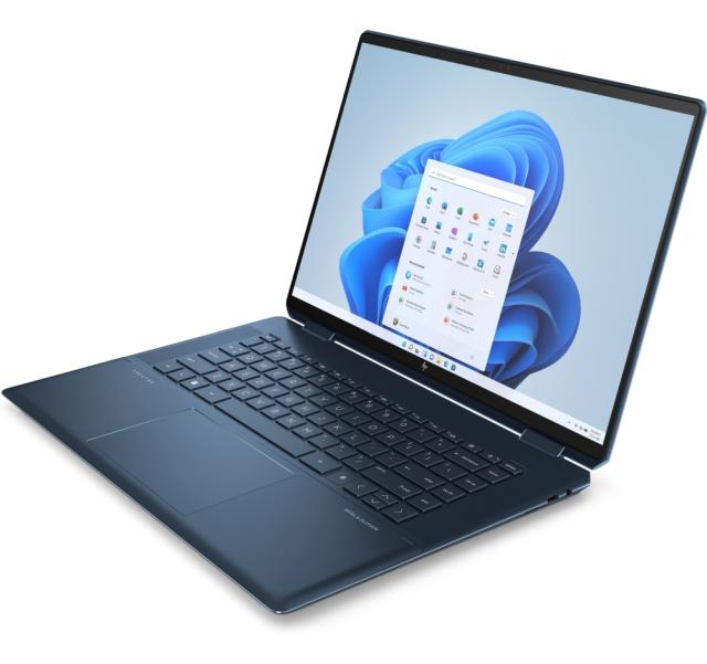 Лаптоп HP Spectre x360 16-f1039nn Nocturne Blue Core i7-12700H(up to 4.7GH/24MB/14C), 16.0" 3k IPS 400 nits Touch, 16GB DDR4 on-board, 1TB PCIe SSD, WiFi AX211 6E + BT5.3, FPR, Backlit Kbd, 6 Cell Batt, Win 11 Home