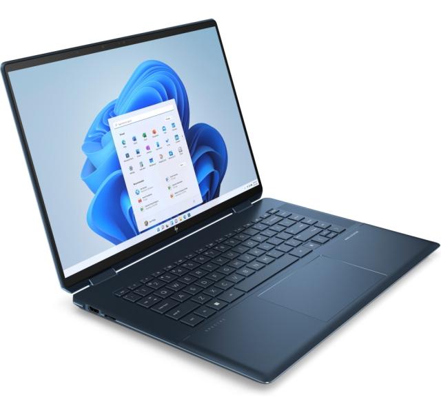 Лаптоп HP Spectre x360 16-f1039nn Nocturne Blue Core i7-12700H(up to 4.7GH/24MB/14C), 16.0" 3k IPS 400 nits Touch, 16GB DDR4 on-board, 1TB PCIe SSD, WiFi AX211 6E + BT5.3, FPR, Backlit Kbd, 6 Cell Batt, Win 11 Home