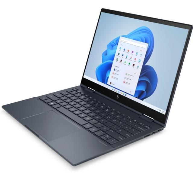 Лаптоп HP Envy x360 13-bf0029nn Space Blue, Core i7-1250U(up to 4.7GH/12MB/10C), 13.3" WUXGA IPS 400nits Touch, 16GB DDR4 on-board, 512GB PCIe SSD, WiFi AX211 6E + BT5.2, Backlit Kbd, 4C Batt, Win 11 Home