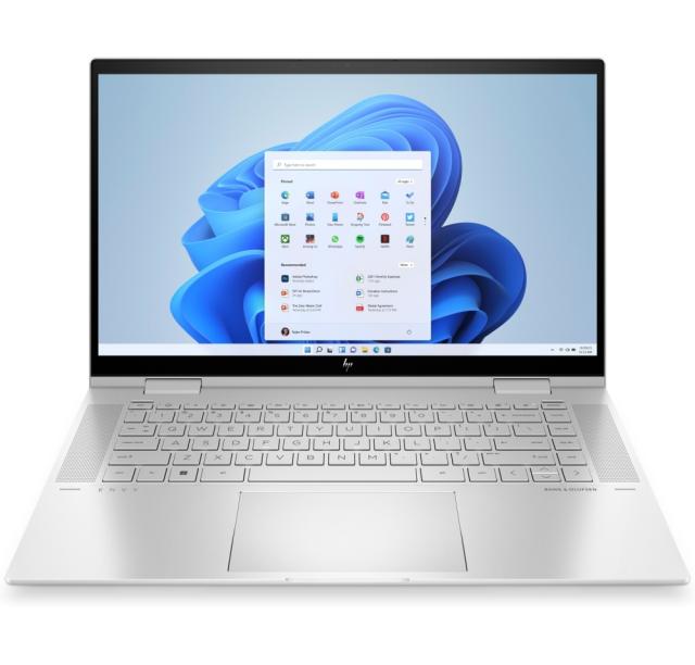 Лаптоп HP Envy x360 15-ew0037nn Natural silver, Core i7-1260P (up to 4.7GH/18MB/12C), 15.6" FHD OLED 400nits Touch, 16GB 3200MHz 2DIMM, 512GB PCIe SSD, WiFi AX211 6E + BT5.2, Backlit Kbd, 3C Batt, Win 11 Home
