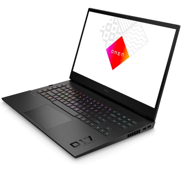 Лаптоп HP Omen 17-ck1013nu Shadow Black, Core i7-12700H(up to 4.7GH/24MB/14C), 17.3" FHD AG IPS 300nits 144Hz, 16GB 4800Mhz 2DIMM, 1TB PCIe SSD, NVIDIA GeForce RTX 3070Ti 8GB, WiFi AX211 6E+BT5.3, Backlit Kbd, 6C Batt Long Life, Free DOS