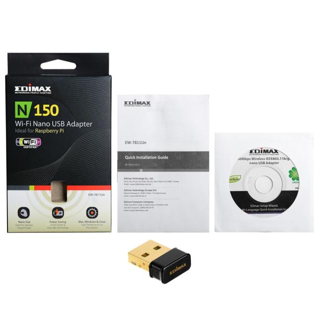 Безжичен Wireless Nano адаптер EDIMAX EW-7811UN, 2.4Ghz, 802.11n/g/b, USB 2.0