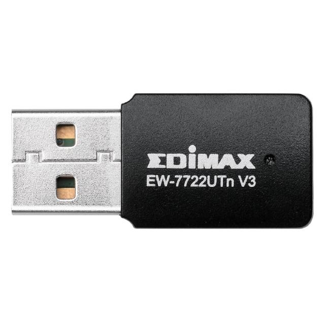 Безжичен Wireless адаптер EDIMAX EW-7722UTN V3, 2.4Ghz, 802.11n/g/b, USB 2.0