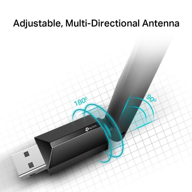 Безжичен Wireless адаптер TP-LINK Archer T2U PLUS, AC600, Dual band, USB 2.0