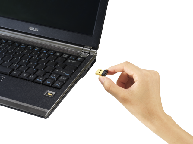 Безжичен Wireless Nano адаптер ASUS USB-N10 Nano B1, 802.11n 150 Mbps, USB 2.0