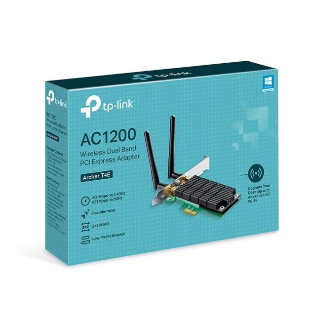 Безжичен PCI Express адаптер  TP-LINK Archer T4E, AC1200 Dual Band, 2.4GHz/5GHz