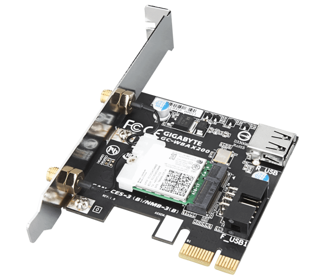 Безжичен PCI Express адаптер GIGABYTE AORUS X200 Intel® WIFI 6 2x2 802.11ax, Bluetooth 5.0