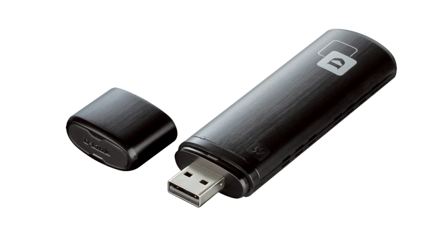Безжичен Wireless адаптер D-Link DWA-182, Dual band MU-MIMO, AC 1200, 2.4/ 5GHz, USB 3.0, Черен