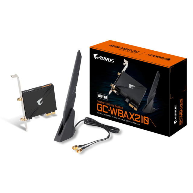 Безжичен адаптер GIGABYTE AORUS X210 Intel® WIFI 6Е 2x2 802.11ax, Bluetooth 5.2