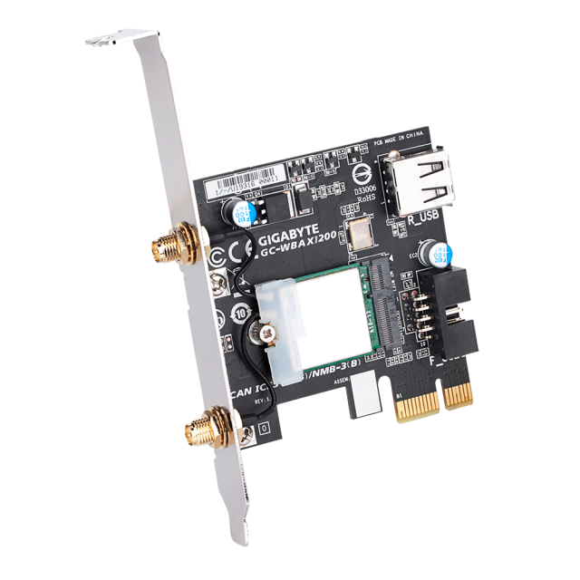 Безжичен PCI Express адаптер GIGABYTE AORUS GC-WBAX1200 WI-FI 6E Bluetooth 5.2