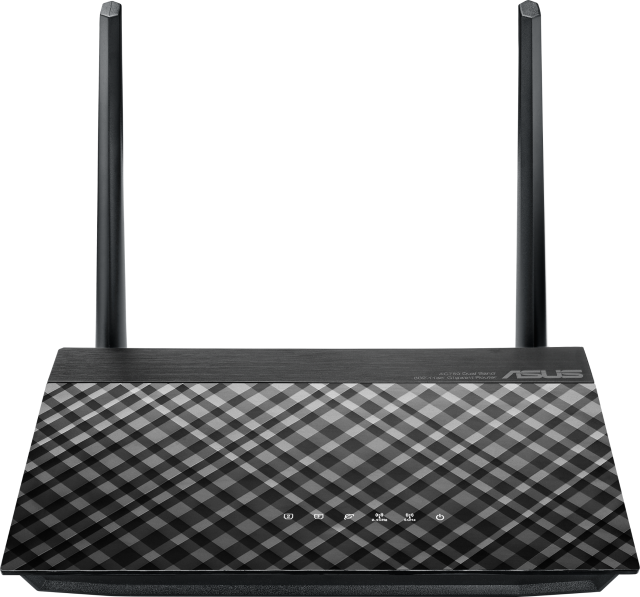 Рутер Asus RT-AC51U, 750Mbps, Dual-Band WiFi 5, 2.4GHz (300 Mbps), 5Ghz (433 Mbps), LAN 4 x 10/100, WAN 1 x 10/100, 3G/4G, 1 x USB 2.0, 2 x външни антени, 1 x вътрешна антена