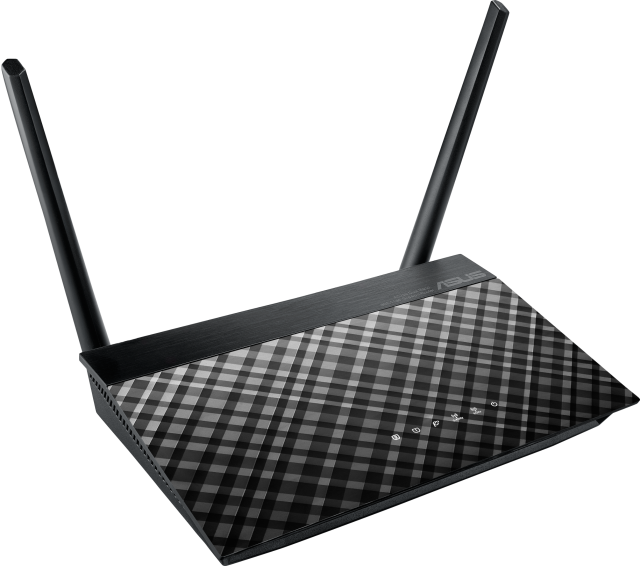 Рутер Asus RT-AC51U, 750Mbps, Dual-Band WiFi 5, 2.4GHz (300 Mbps), 5Ghz (433 Mbps), LAN 4 x 10/100, WAN 1 x 10/100, 3G/4G, 1 x USB 2.0, 2 x външни антени, 1 x вътрешна антена