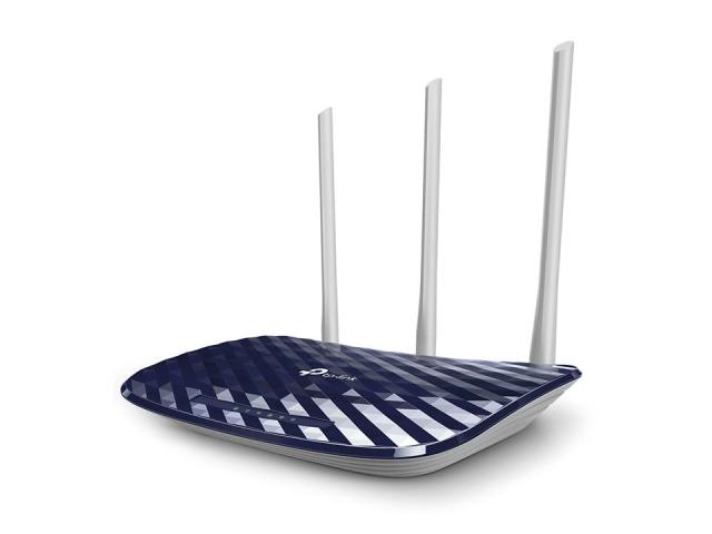 Рутер TP-Link Archer C20 AC750, Wireless AC, 750Mbps, 2.4GHz (300 Mbps), 5GHz (433 Mbps), LAN 4 x 100, WAN 1 x 100, 3x външни антени