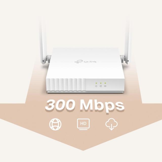 Рутер TP-LINK TL-WR820N, 300 Mbps, Wireless n, 2 x LAN 10/100, 1 x WAN, 2 x 5dBi външни антени