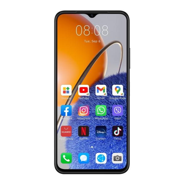Мобилен телефон Huawei Nova Y61 Midnight Black, 6.52 HD+, 1600x720, 4GB+64GB, 50MP+2MP+2MP/5MP, 4G LTE, WIFi 802.11 b/g/n, 2.4GHz, BT 5.1, USB -C, FPT, 5000 mAh, EMUI 12.0