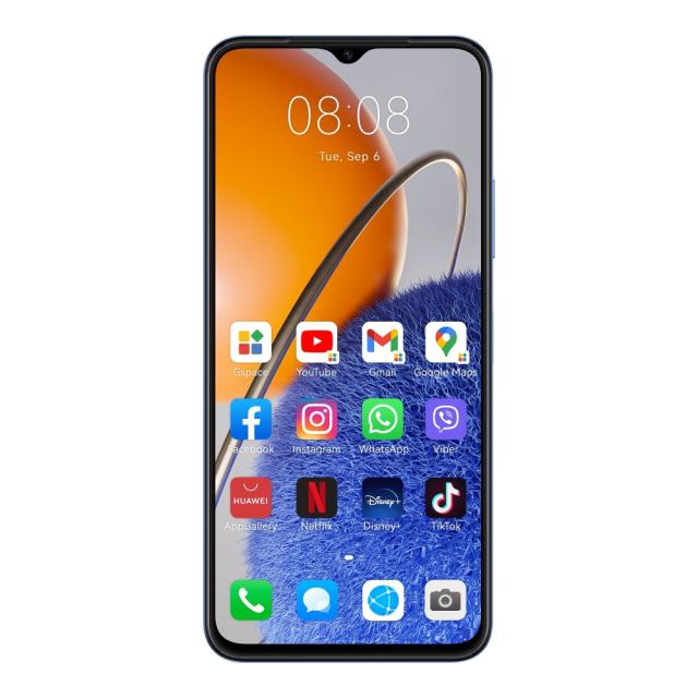 Мобилен телефон Huawei Nova Y61 Sapphire Blue, 6.52 HD+, 1600x720, 4GB+64GB, 50MP+2MP+2MP/5MP, 4G LTE, WIFi 802.11 b/g/n, 2.4GHz, BT 5.1, USB -C, FPT, 5000 mAh, EMUI 12.0