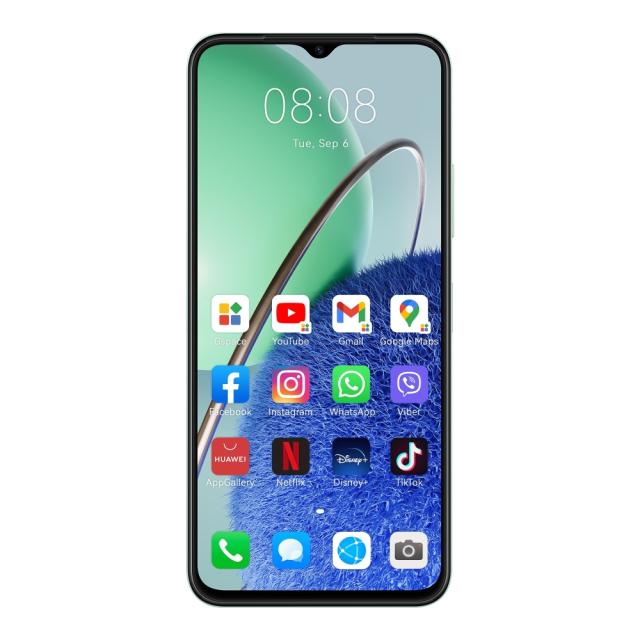 Мобилен телефон Huawei Nova Y61 Mint Green, 6.52 HD+, 1600x720, 4GB+64GB, 50MP+2MP+2MP/5MP, 4G LTE, WIFi 802.11 b/g/n, 2.4GHz, BT 5.1, USB -C, FPT, 5000 mAh, EMUI 12.0