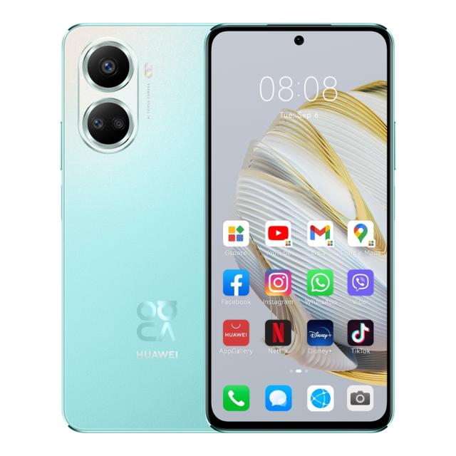 Мобилен телефон Huawei Nova 10 SE Green, BNE-LX1, 6.67", 2400x1080, Qualcomm Snapdragon 680 4G, 8GB, 128GB, Camera 108+8+2MP/ Front 16MP, 4500mAh, FPT, BT 5.0, USB Type-C 2.0, HMS, EMUI 12
