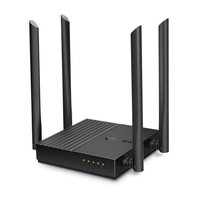 Рутер TP-Link Archer C64, MU-MIMO AC1200, Dual-Band WiFi 5, 2.4GHz (400 Mbps) / 5GHz (867 Mbps), 4 x LAN 10/100/1000bps, 1 x WAN 10/100/1000bps, 4 външни антени