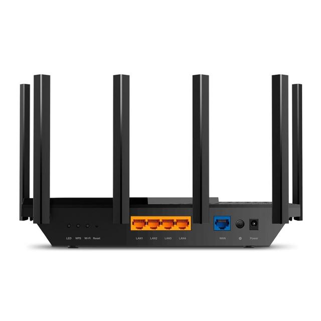 Рутер TP-Link Archer AX73, MU-MIMO, AX5400, Wi-Fi 6, 2.4 GHz (574 Mbps), 5GHz (4804Mbps), Wireless AX, LAN 4x 10/100/1000Mbps, WAN 1x 10/100/1000Mbps, USB 3.0, 6 x външни антени