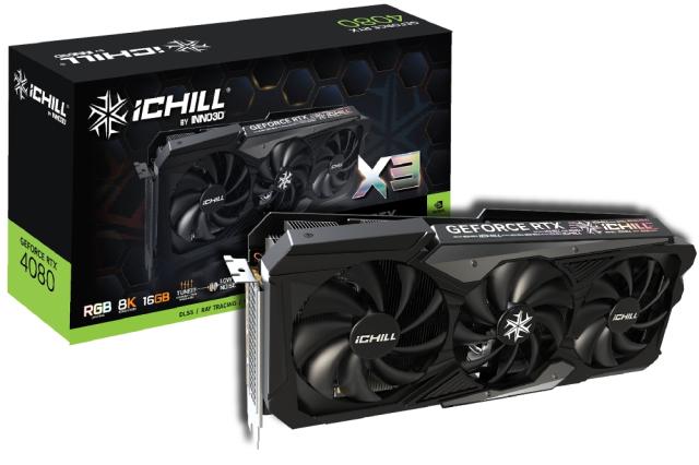 Видео карта  Inno3D Nvidia GeForce RTX 4080 ICHILL X3 16GB GDDR6X, 256-bit, PCI-E 4.0, DisplayPort, HDMI