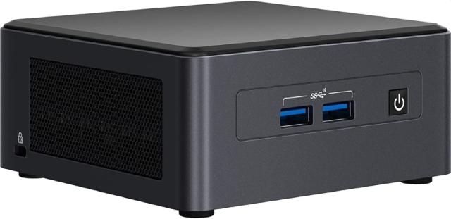 PC система Intel NUC 11 Pro Kit NUC11TNHi3: Intel Core i3-1115G4, Intel UHD Graphics, Dual HDMI 2.0b w/HDMI CEC, Dual DP 1.4a via Type C, Front: 2xUSB 3.2 Rear: 2xUSB 4 (type C), 1xUSB 3.2, 1xUSB 2.0 Internal: 1xUSB 3.2 on m.2 22x42 (pins), 2xUSB 2.0