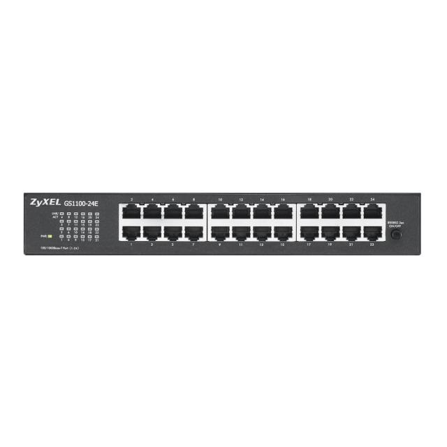 Суич ZYXEL GS1100-24E, 24 портов, Gigabit, за монтаж в шкаф