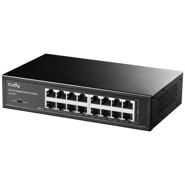 Суич Cudy GS1016, 16 портов, 10/100/100, Auto-MDI/MDIX, за 19" rack