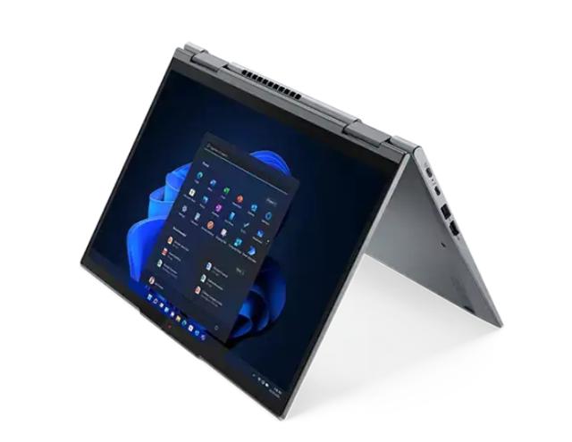 Лаптоп Lenovo ThinkPad X1 Yoga G7 (12-ядрен) Intel Core i7-1260P (up to 4.7GHz, 18MB), 16GB LPDDR5 5200MHz, 512GB SSD, 14" WQUXGA (3840x2400) OLED AR, Touch, Intel Iris Xe Graphics, IR&1080p Cam, Backlit KB, FPR, Storm Grey, Win 11 Pro