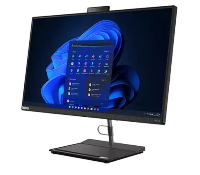 Настолен компютър - всичко в едно Lenovo ThinkCentre Neo 30a 24 AIO, Intel Core i5-1240P(up to 4.4GHz, 12MB), 8GB DDR4 3200MHz, 256GB SSD, 23.8" FHD (1920x1080) IPS AG, Intel Iris Xe Graphics, DVD, WLAN, BT, HD 720p Cam, KB, Mouse, Stand, DOS, 3Y