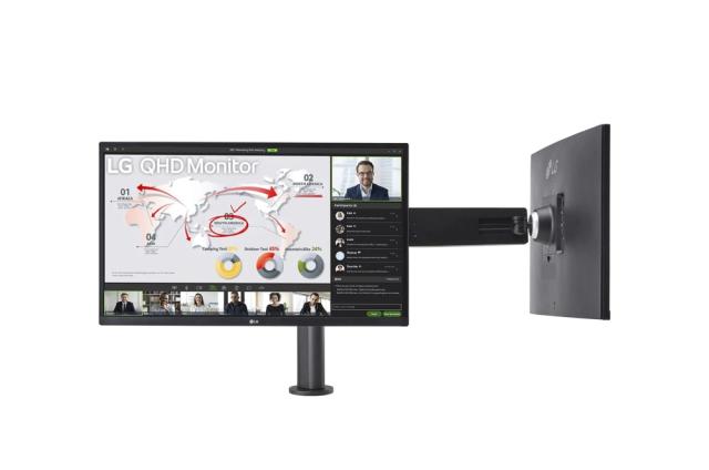 Монитор LG 27QP88D-B, 27" QHD Monitor Ergo Dual with Daisy Chain (2560x1440) IPS AG, sRGB 99%, HDR10, 75Hz, 5ms, 1000:1, Mega DFC, 350 cd/m2, AMD FreeSync, USB type-C, HDMI, Reader Mode, DisplayPort, Ergo Dual Stand with C-Clamp & Grommet, Tilt/Heigh