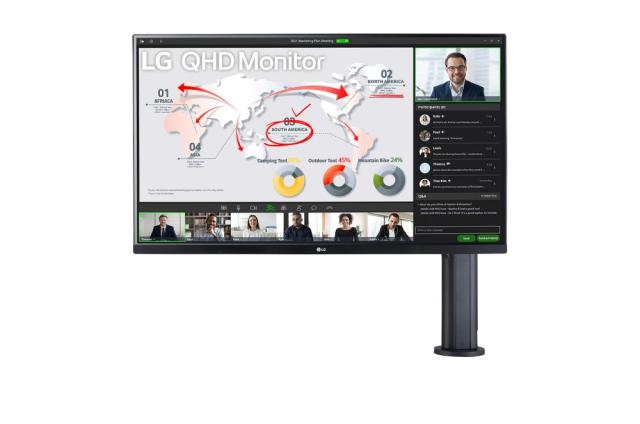 Монитор LG 32QP880-B, 31.5" QHD Monitor Ergo (2560x1440) IPS AG, sRGB 99%, HDR10, 75Hz, 1ms mbr, 5ms, 1000:1, Mega DFC, 350 cd/m2, AMD FreeSync, USB type-C, HDMI, Speacers  5W x 2, Reader Mode, DisplayPort, Ergo Dual Stand with C-Clamp & Grommet, Til