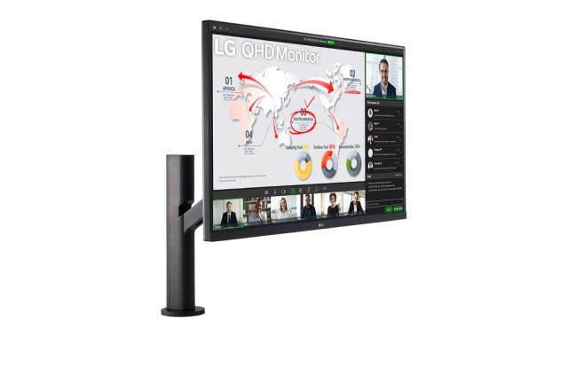 Монитор LG 32QP880-B, 31.5" QHD Monitor Ergo (2560x1440) IPS AG, sRGB 99%, HDR10, 75Hz, 1ms mbr, 5ms, 1000:1, Mega DFC, 350 cd/m2, AMD FreeSync, USB type-C, HDMI, Speacers  5W x 2, Reader Mode, DisplayPort, Ergo Dual Stand with C-Clamp & Grommet, Til