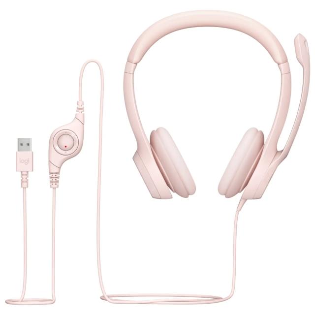 Слушалки Logitech H390 USB Computer Headset - ROSE - USB - N/A - EMEA-914