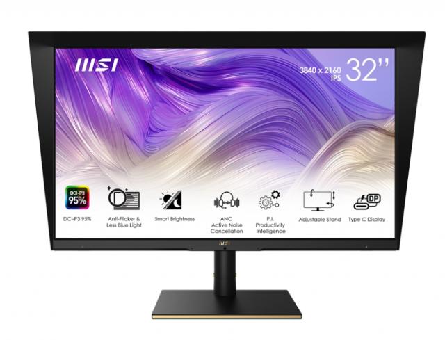 Монитор MSI Summit MS321UP 32" 3840x2160 (UHD), 60Hz, 4ms, IPS, 400 nits, Flat, USB-C, 2xHDMI, DisplayPort, FreeSync, PIP & PBP Mode, 136% sRGB and 95% DCI-P3/Display P3, deltaE bellow 2, card reader