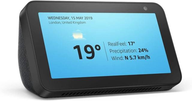 Смарт тонколона Amazon Echo Show 5, 1.0, 4W, сензорен 5.5" (13.97 cm) дисплей, 1Mpix камера, Bluetooth, Wi-Fi, гласов асистент Alexa, черна