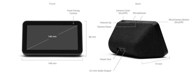 Смарт тонколона Amazon Echo Show 5, 1.0, 4W, сензорен 5.5" (13.97 cm) дисплей, 1Mpix камера, Bluetooth, Wi-Fi, гласов асистент Alexa, черна