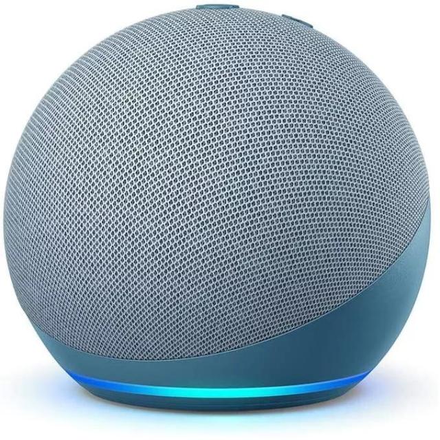 Преносима смарт тонколона Amazon Echo Dot 4, 3W, микрофон, Wi-Fi, Bluetooth, AUX, гласов асистент, Син