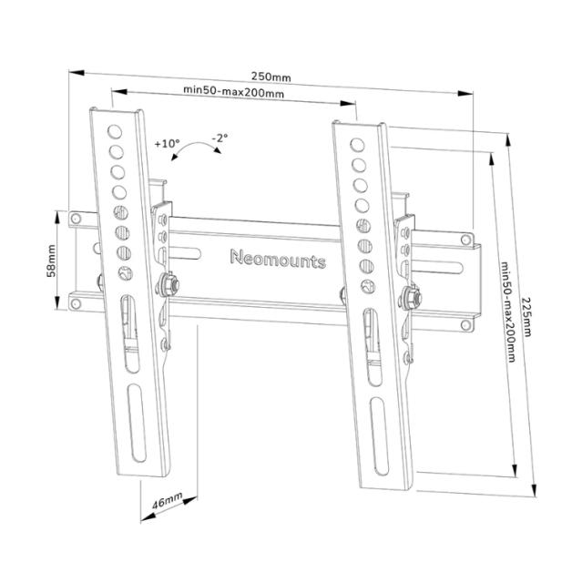 Стойка Neomounts by NewStar Screen Wall Mount (tilt, lockable, VESA 200x200)