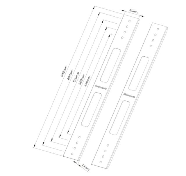 Аксесоар Neomounts by NewStar VESA Conversion Brackets set - VESA 400 to 450/500/550/600