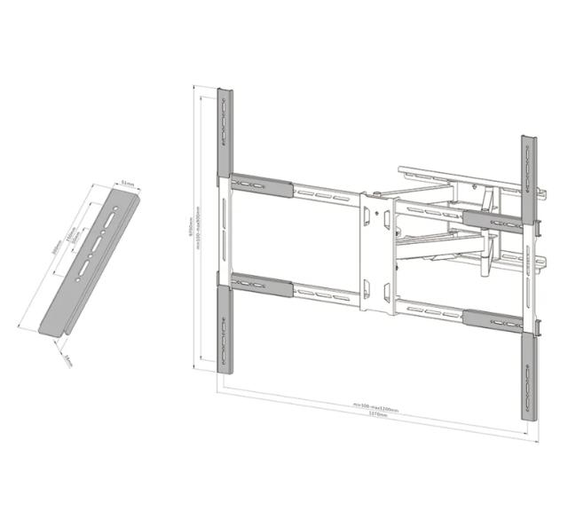 Аксесоар Neomounts Select VESA extension kit for WL40S-950BL18 (VESA 1200x900)