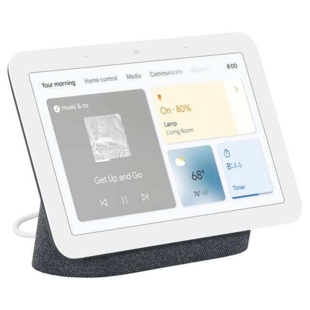 Смарт тонколона Google Nest Hub 2nd gen, Сензорен екран, Гласов асистент, Тъмно сив