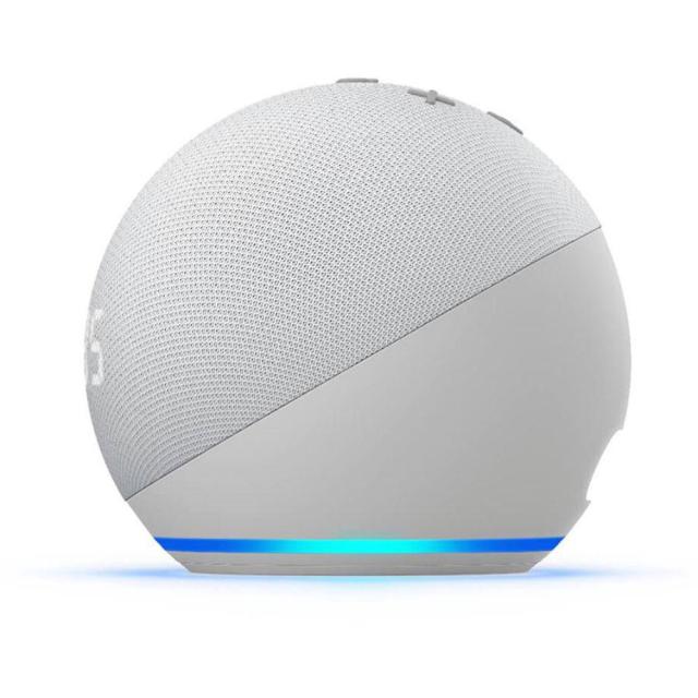 Преносима смарт тонколона Amazon Echo Dot 4, 3W, микрофон, Wi-Fi, Bluetooth, AUX, гласов асистент, бяла