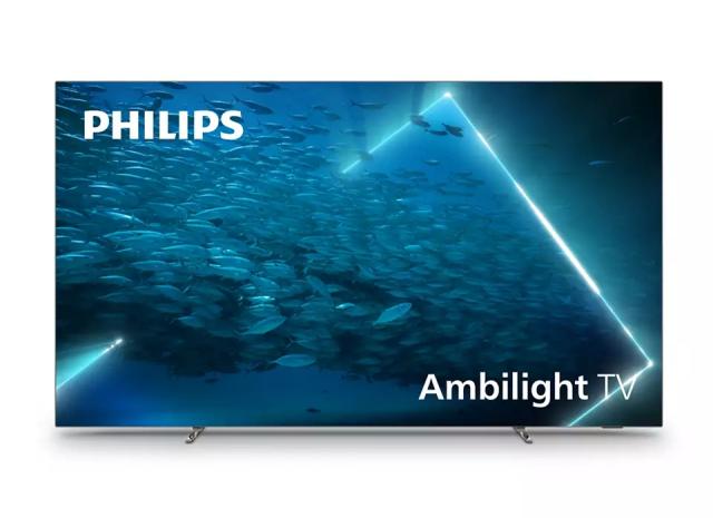 Телевизор Philips 55OLED707/12, 55" UHD 4K OLED 3840x2160, DVB-T/T2/T2-HD/C/S/S2, Ambilight 3, HDR10+, Android 11, Dolby Vision, Dolby Atmos, Quad Core P5 Perfect/Al, 99%DCI/P3, 120Hz, 16GB, BT 5.0, HDMI, USB, Cl+, 802.11ac, Lan, 2.1 CH 70W RMS, Meta