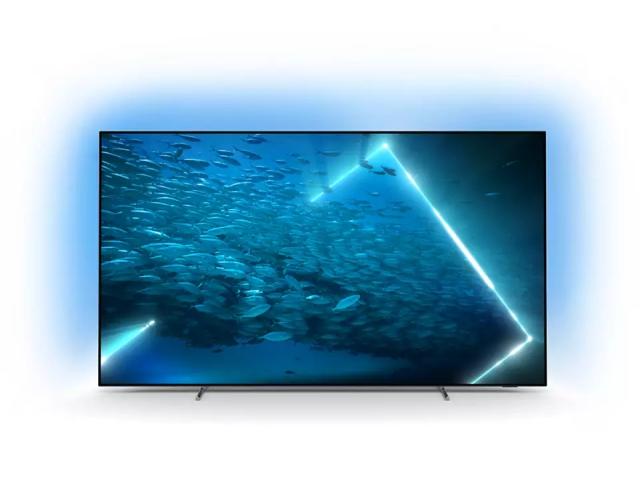 Телевизор Philips 55OLED707/12, 55" UHD 4K OLED 3840x2160, DVB-T/T2/T2-HD/C/S/S2, Ambilight 3, HDR10+, Android 11, Dolby Vision, Dolby Atmos, Quad Core P5 Perfect/Al, 99%DCI/P3, 120Hz, 16GB, BT 5.0, HDMI, USB, Cl+, 802.11ac, Lan, 2.1 CH 70W RMS, Meta