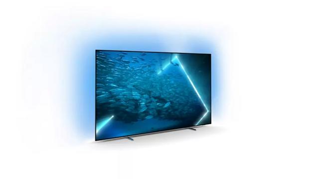 Телевизор Philips 55OLED707/12, 55" UHD 4K OLED 3840x2160, DVB-T/T2/T2-HD/C/S/S2, Ambilight 3, HDR10+, Android 11, Dolby Vision, Dolby Atmos, Quad Core P5 Perfect/Al, 99%DCI/P3, 120Hz, 16GB, BT 5.0, HDMI, USB, Cl+, 802.11ac, Lan, 2.1 CH 70W RMS, Meta