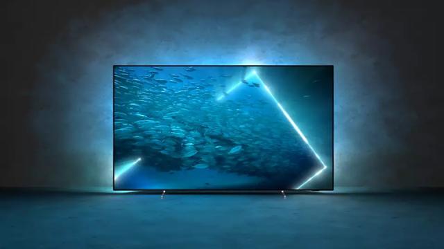 Телевизор Philips 55OLED707/12, 55" UHD 4K OLED 3840x2160, DVB-T/T2/T2-HD/C/S/S2, Ambilight 3, HDR10+, Android 11, Dolby Vision, Dolby Atmos, Quad Core P5 Perfect/Al, 99%DCI/P3, 120Hz, 16GB, BT 5.0, HDMI, USB, Cl+, 802.11ac, Lan, 2.1 CH 70W RMS, Meta