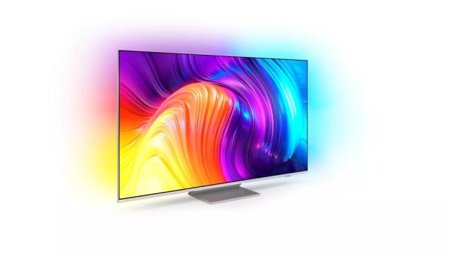 Телевизор Philips 65PUS8807/12, 65" THE ONE, UHD 4K DLED 3840x2160, DVB-T2/C/S2, Ambilight 3, HDR10+, HLG, Android 11, Dolby Vision/ Atmos, Quad Core P5 Perfec with Al, 120Hz, 16GB, 90% DCI Color Gamut, VRR FreeSync, BT5.0, HDMI, 2xUSB, Cl+, 802.11ac