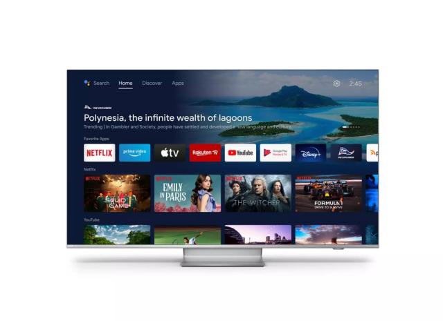 Телевизор Philips 65PUS8807/12, 65" THE ONE, UHD 4K DLED 3840x2160, DVB-T2/C/S2, Ambilight 3, HDR10+, HLG, Android 11, Dolby Vision/ Atmos, Quad Core P5 Perfec with Al, 120Hz, 16GB, 90% DCI Color Gamut, VRR FreeSync, BT5.0, HDMI, 2xUSB, Cl+, 802.11ac