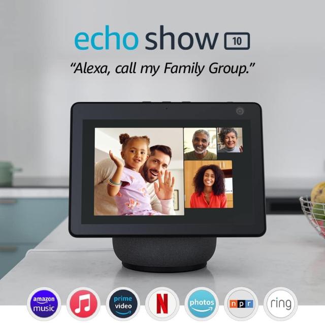 Смарт тонколона Amazon Echo Show 10 (Gen 3), сензорен екран, гласов асистент, Черен